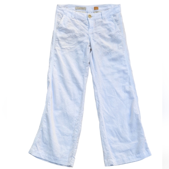 Anthropologie Pants - Anthropologie PILCRO and the Letterpress wide leg white linen blend pants size 4